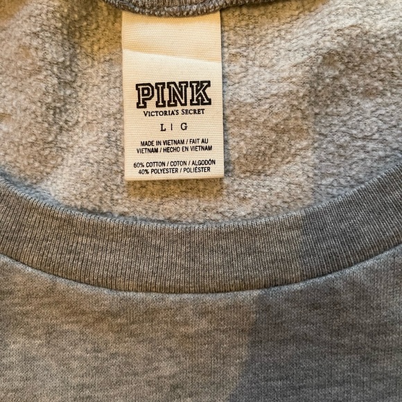 PINK V/S Grey Silver Studded Sweatshirt Size Large - Picture 6 of 10